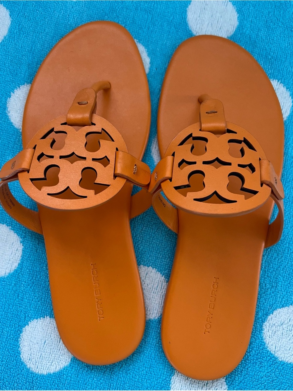 Tory Burch Leather Miller Logo Slide Sandals NWOT 😎💗